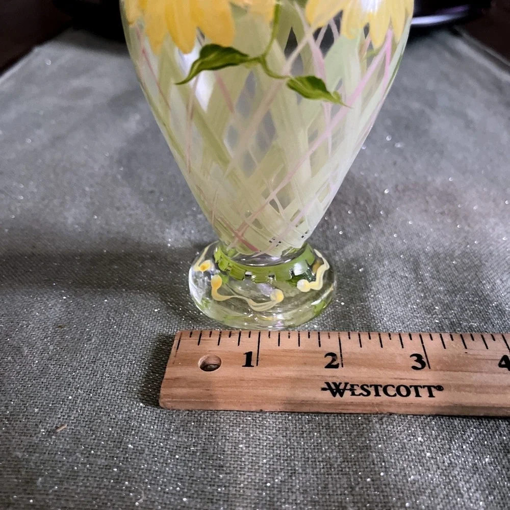 Tracy Porter Vintage Hand-Painted Glass Bud Vase~EUC